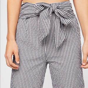 Free People Plaid Tie Pants